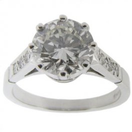 Diamond Solitaire ring with Diamond shoulders